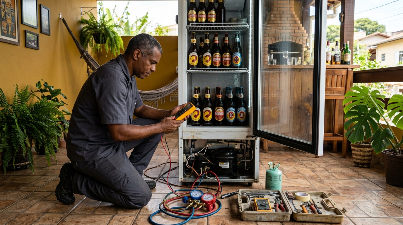 Conserto de placa eletrônica de cervejeira em Goiânia‑GO