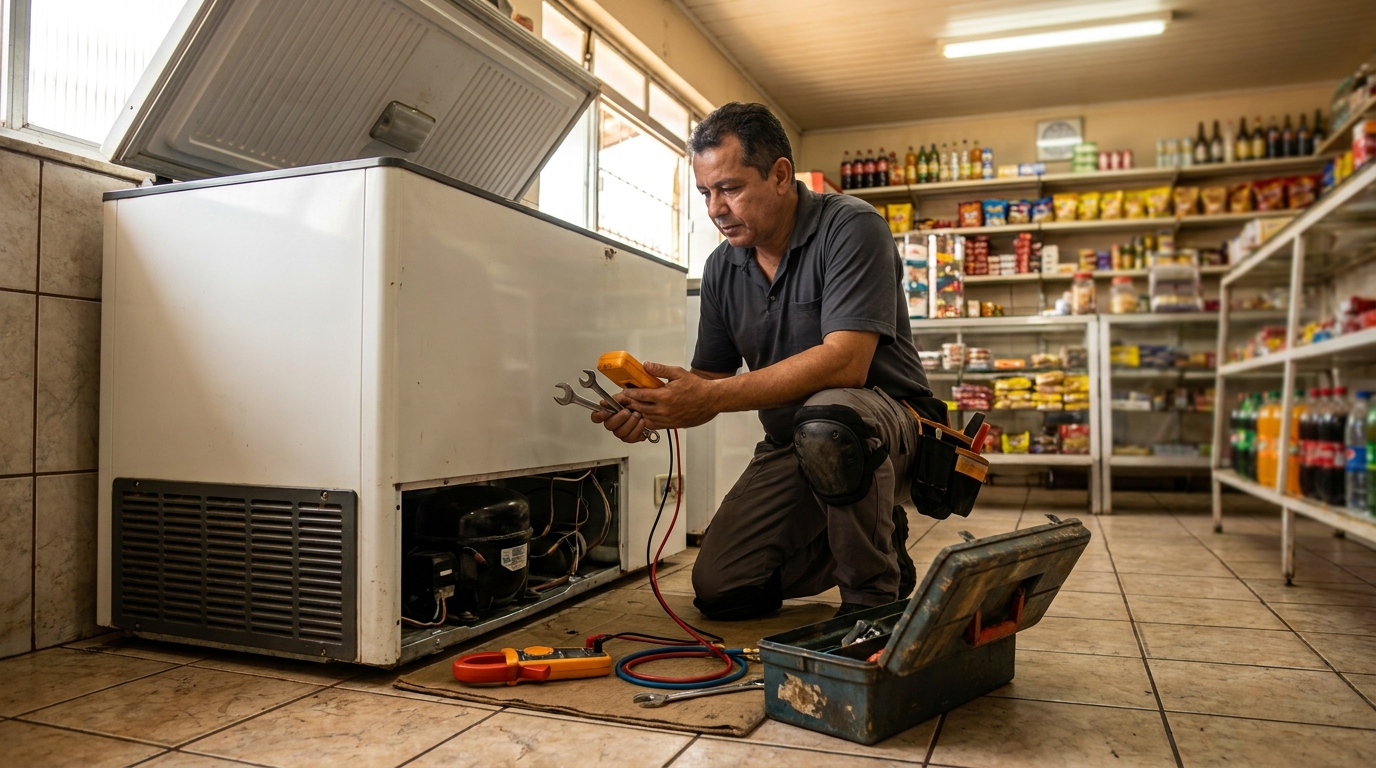 Técnico de conserto de freezer em residência em Goiânia‑GO